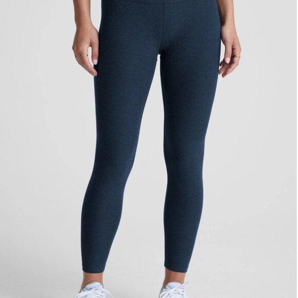 Like New  Spacedye Slim Racerback Cropped Tank & Legging Set Nocturnal Navy - Picture 5 of 13